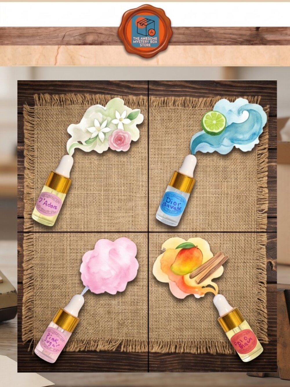 Body Oil 4-Pack 3ml Glass Dropper Box Set | 12ml Total | Non Alcohol Based - Picture 5 of 6